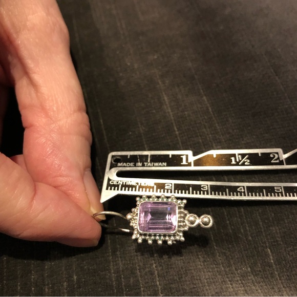 Sterling Silver Amethyst Earrings - Picture 4 of 6